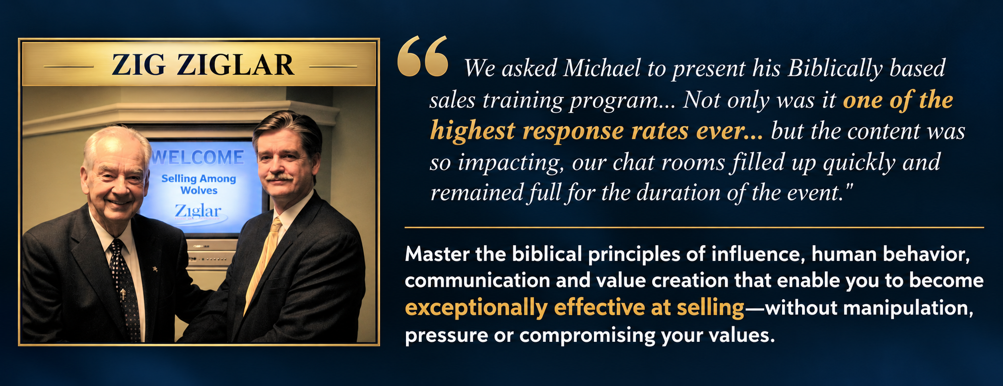 Zig Ziglar and Michael Pink testimonial